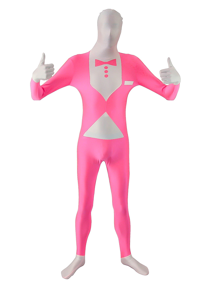 Pink Color Tuxedo Morphsuit Zentai Bodysuit